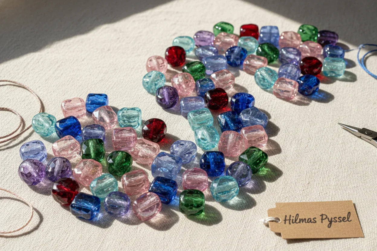 Tjeckiska Glaspärlor Table Cut - Hilmas Pyssel