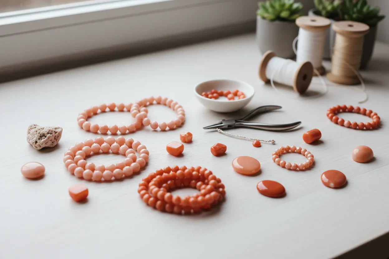 Halvädelstenar Korall - Hilmas Pyssel