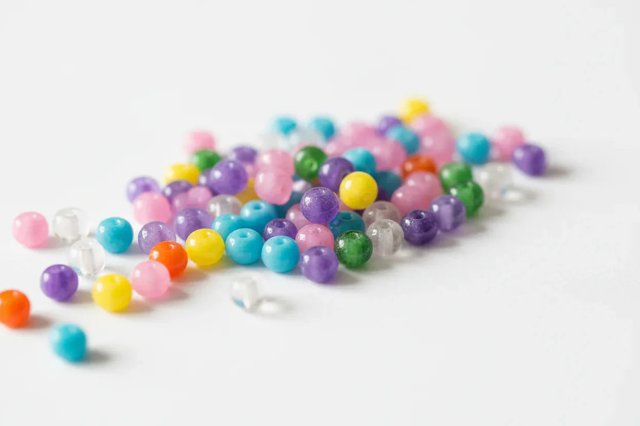 Vaxade Glaspärlor 4mm - Hilmas Pyssel