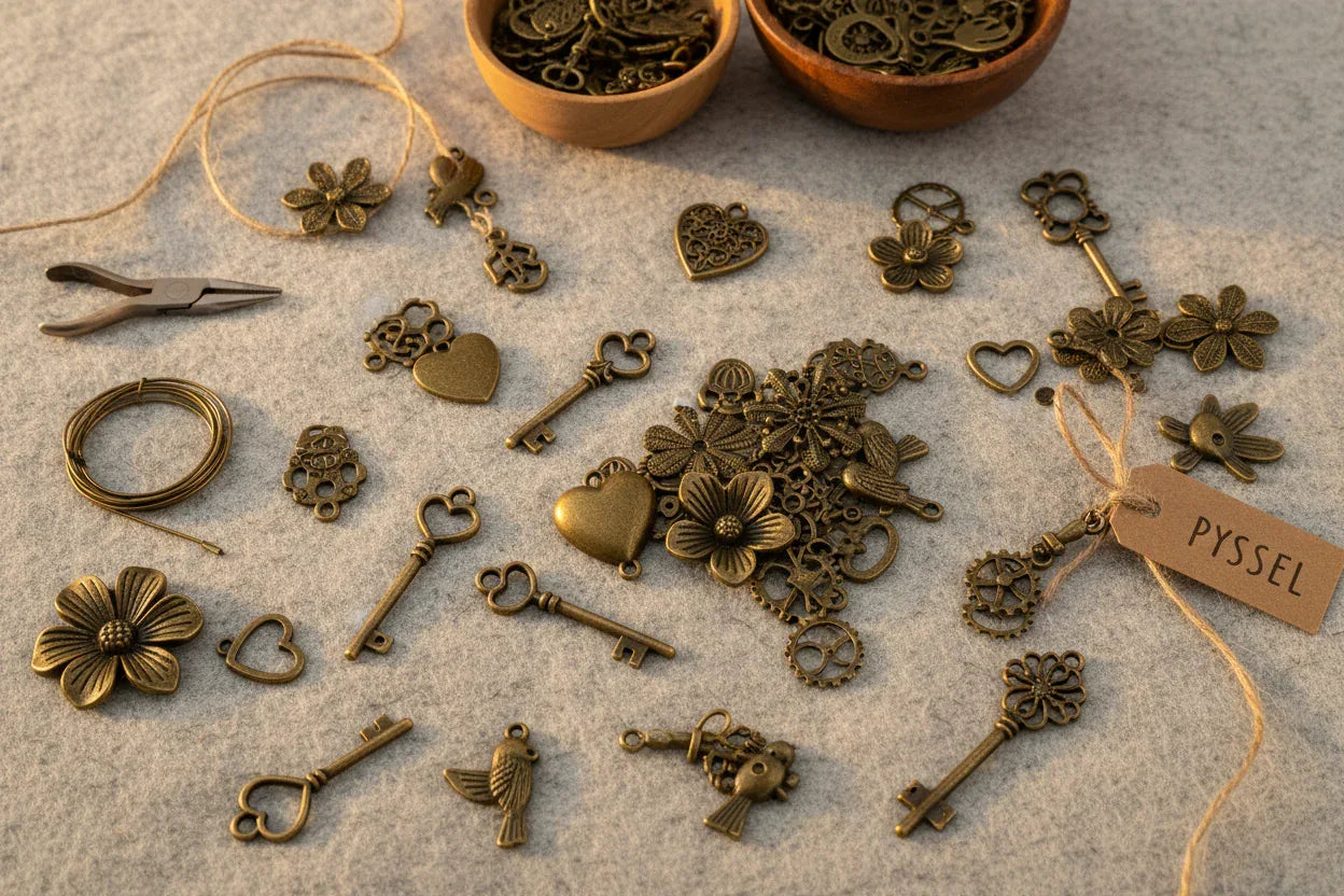 Berlocker & Charms Bronsfärgade (vintage) - Hilmas Pyssel