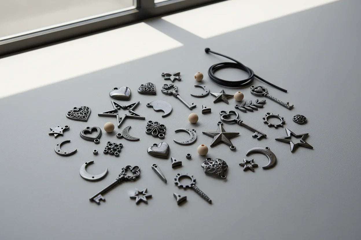 Berlocker & Charms Gunmetal / Svart - Hilmas Pyssel