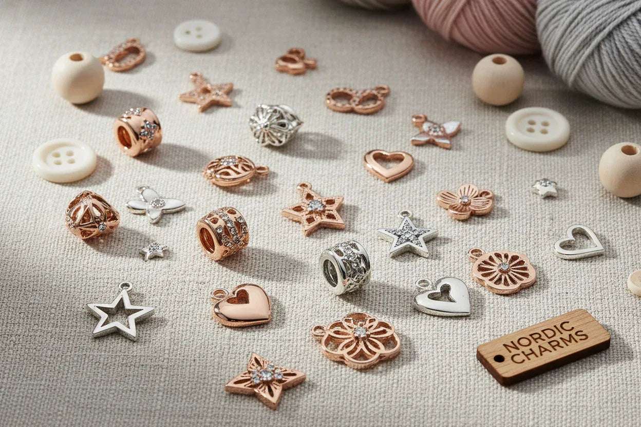 Berlocker & Charms 925 Silver (18K Rose Gold) - Hilmas Pyssel