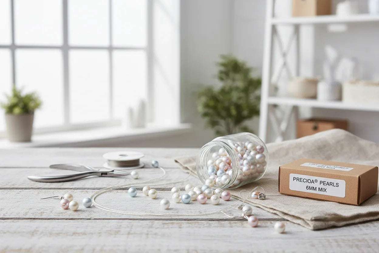 Preciosa Pearl Round 6mm - Hilmas Pyssel