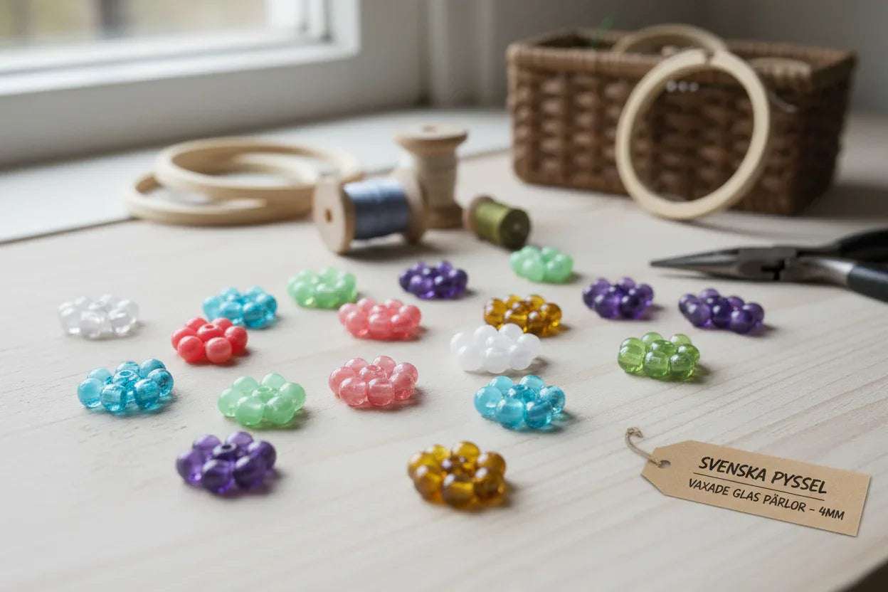 Tjeckiska Vaxade Glaspärlor 4mm - Hilmas Pyssel