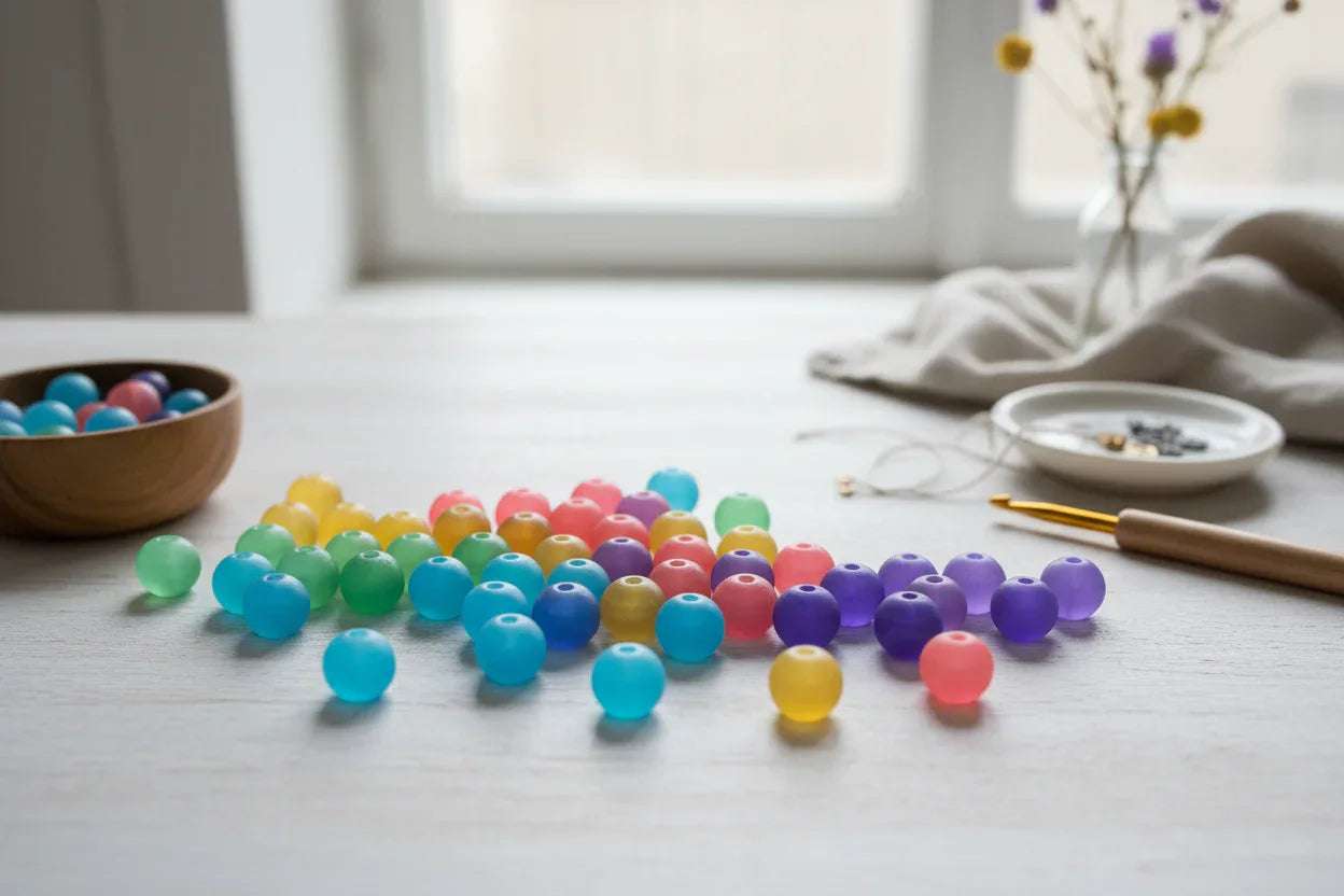 Tjeckiska Vaxade Glaspärlor 8mm - Hilmas Pyssel