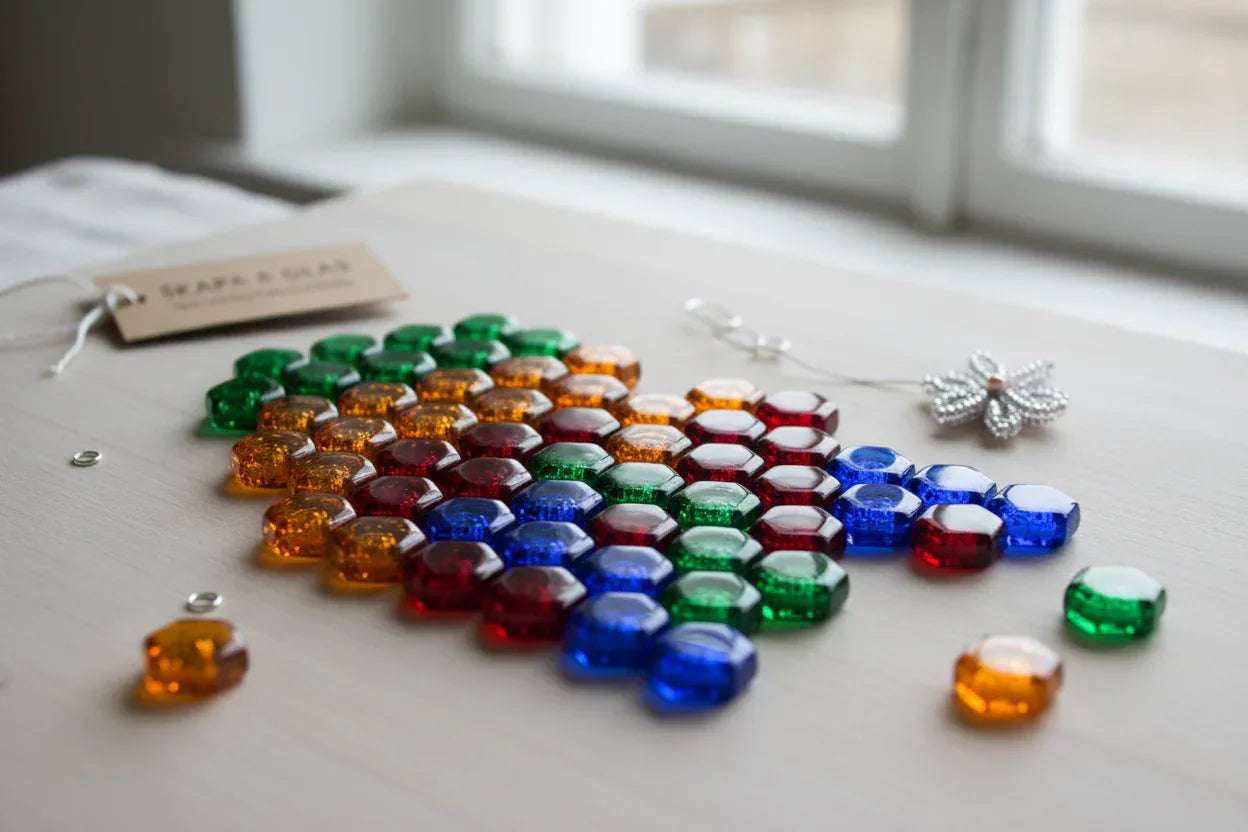 Tjeckiska Glaspärlor Honeycomb Jewel - Hilmas Pyssel