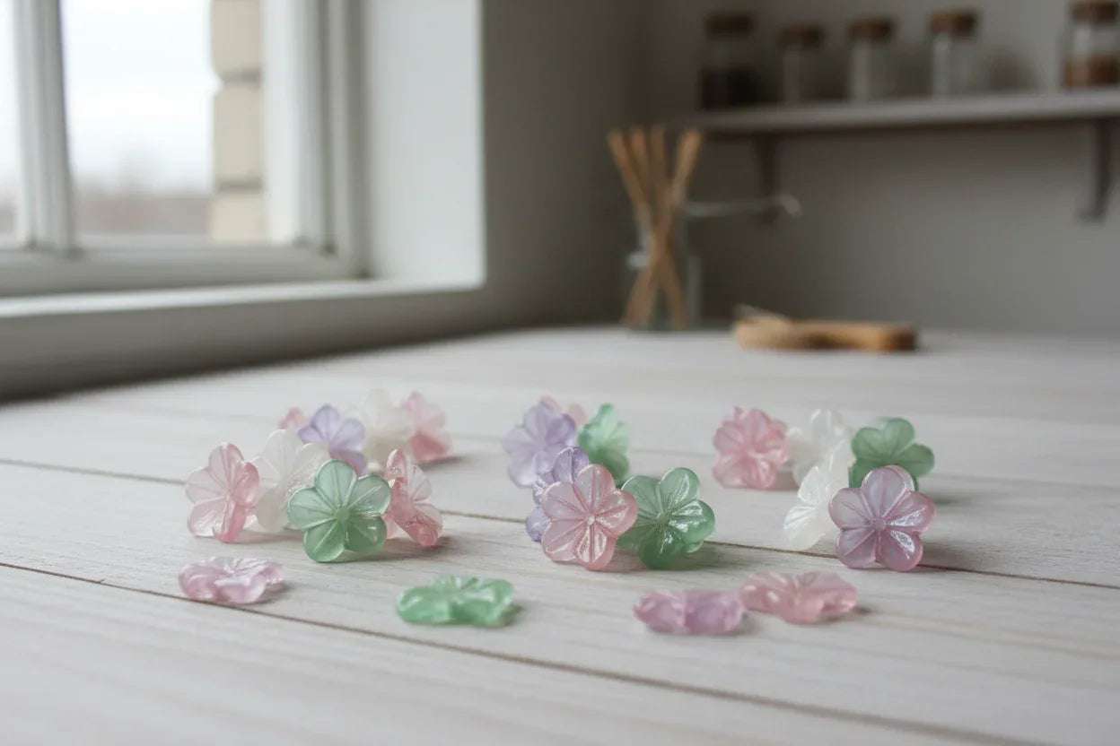 Tjeckiska Glaspärlor Origami Flower Bead - Hilmas Pyssel