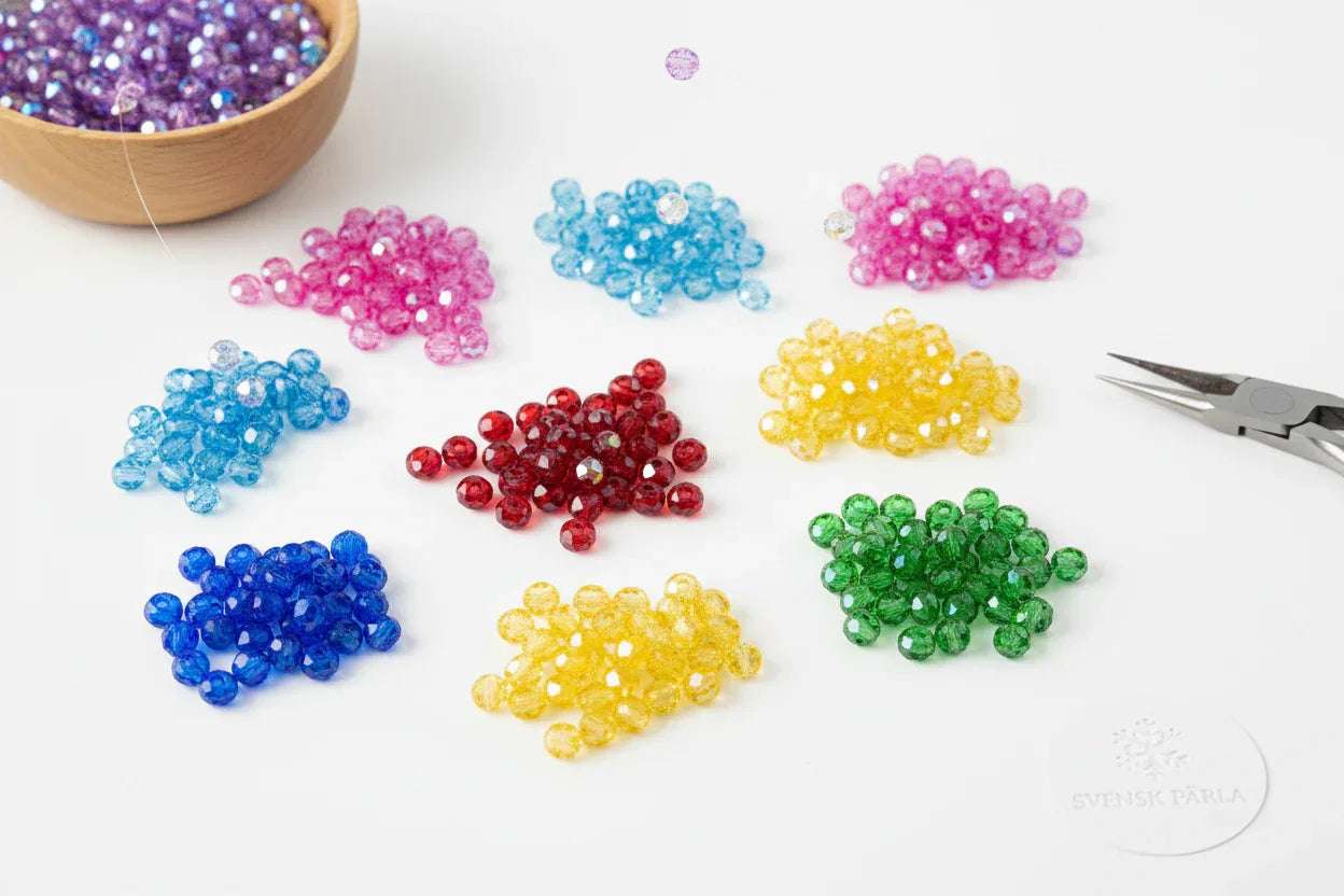 Abacus / Facetterade Rondeller 6x4mm - Hilmas Pyssel
