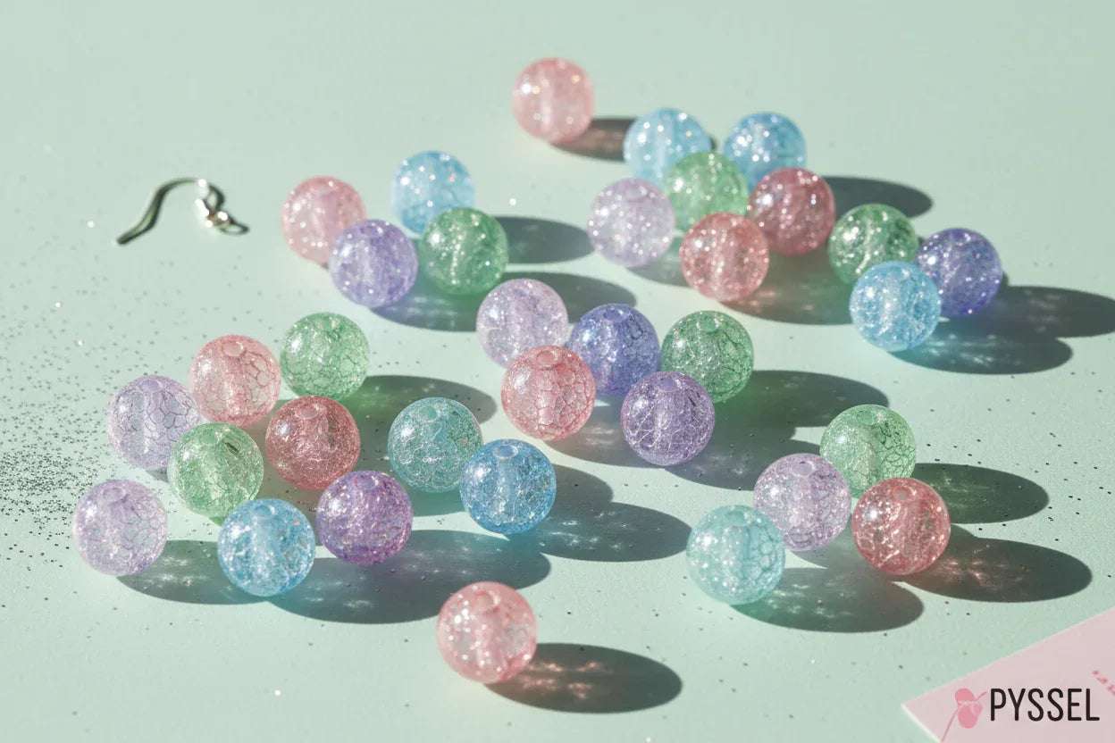 Krackelerade Glaspärlor 6mm - Hilmas Pyssel
