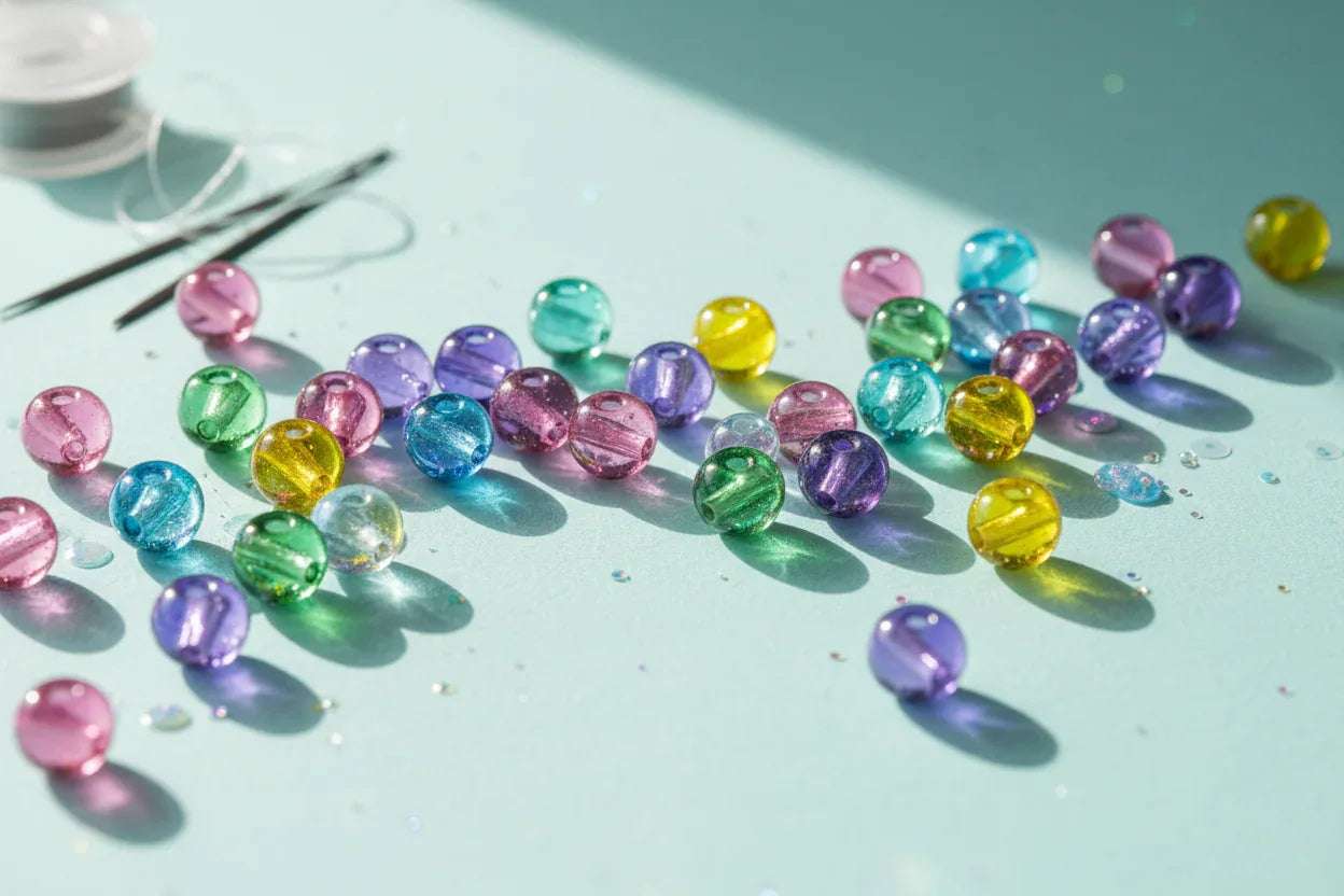 Runda Glaspärlor 12mm - Hilmas Pyssel