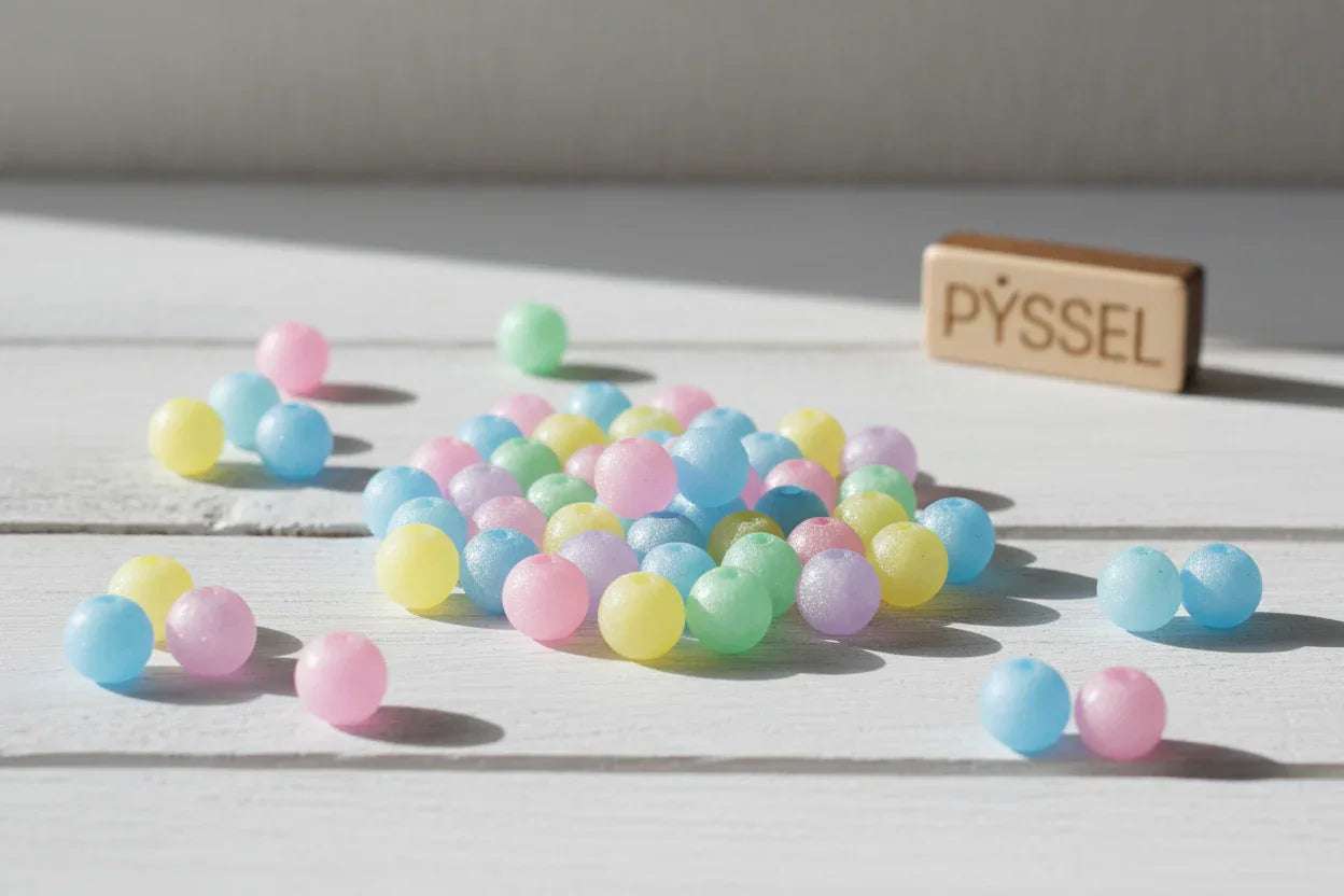 Vaxade Glaspärlor 8mm - Hilmas Pyssel