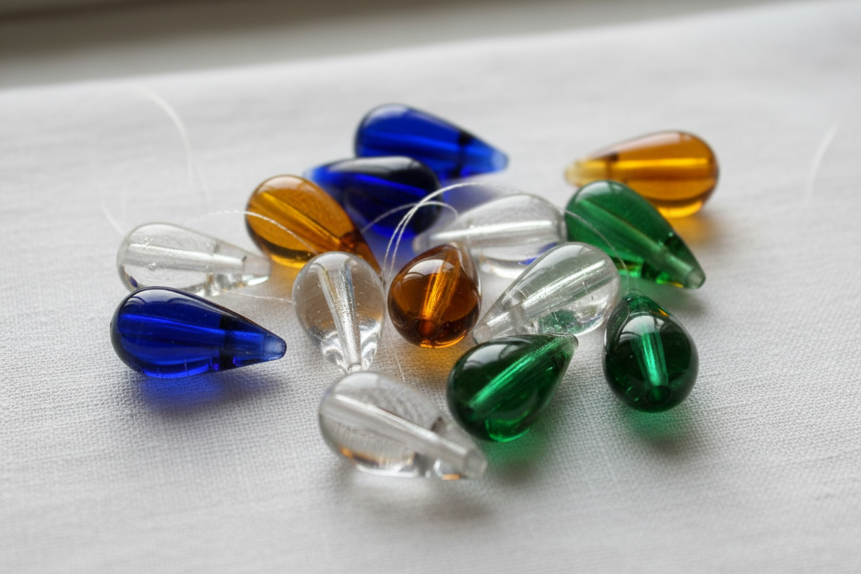 Tjeckiska Glaspärlor Teardrop