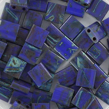 Miyuki Tila - Picasso Opaque Cobalt 5mm, 5 gram Miyuki
