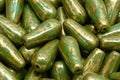 Tjeckiska droppar – Green Turquoise Travertine gold, 20 x 9 mm, 1 styck