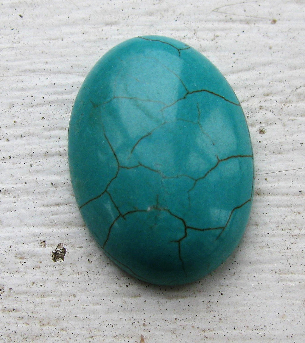 Cabochon Turkos - Oval 25x18mm 1 Styck Hilmas Pyssel