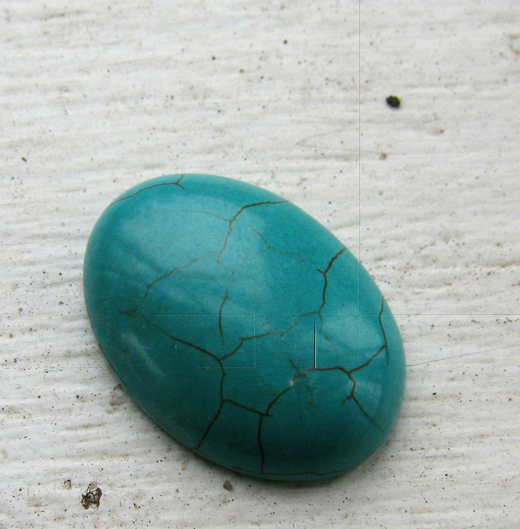 Cabochon Turkos - Oval 25x18mm 1 Styck Hilmas Pyssel