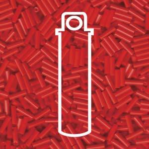 Miyuki Bugle Beads - Opaque Red 6 mm, 17 gram Miyuki