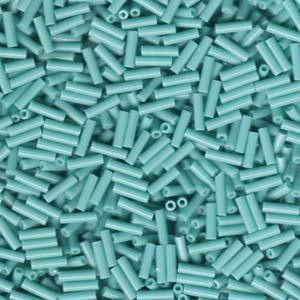 Miyuki Bugle Beads - Opaque Turquoise Green 6 mm, 10 gram Miyuki