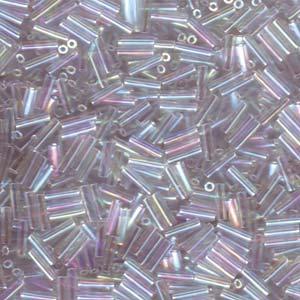 Miyuki Bugle Beads - Crystal AB 6 mm, 10 gram Miyuki