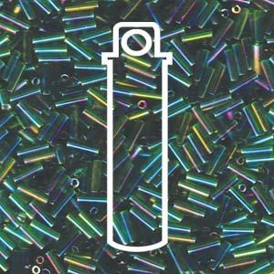 Miyuki Bugle Beads - Transparent Green AB 6 mm Miyuki