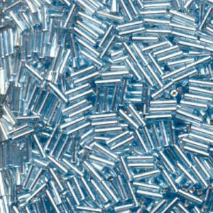 Miyuki Bugle Beads - Silverlined Light Blue 6 mm, 17 gram Miyuki