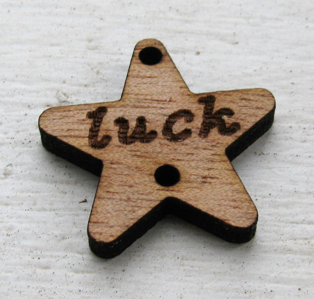Connector Trä -Stjärna "luck" 25mm 1 styck Hilmas Pyssel
