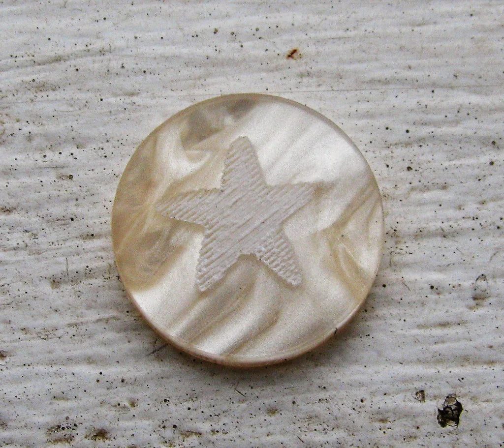 Flatback Plexi Rund - Stjärna Vit 15mm 1 styck Hilmas Pyssel