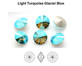 Primero Crystals 1122 Rivoli - Light Turquoise Glacier Blue 12mm 1 styck Primero Crystals