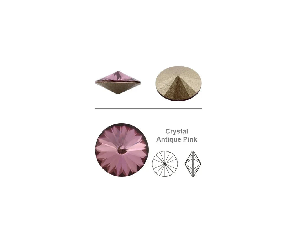 Primero Crystals 1122 Rivoli - Crystal Antique Pink, 12mm 1 styck Primero Crystals