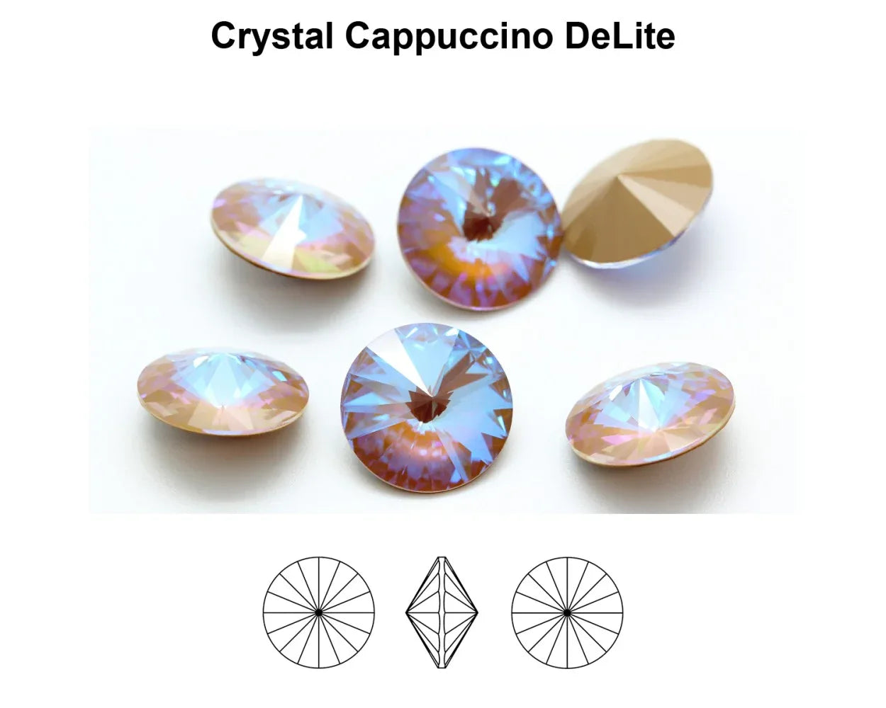 Primero Crystals 1122 Rivoli - Crystal Cappuccino DeLite 12mm 1 styck Primero Crystals