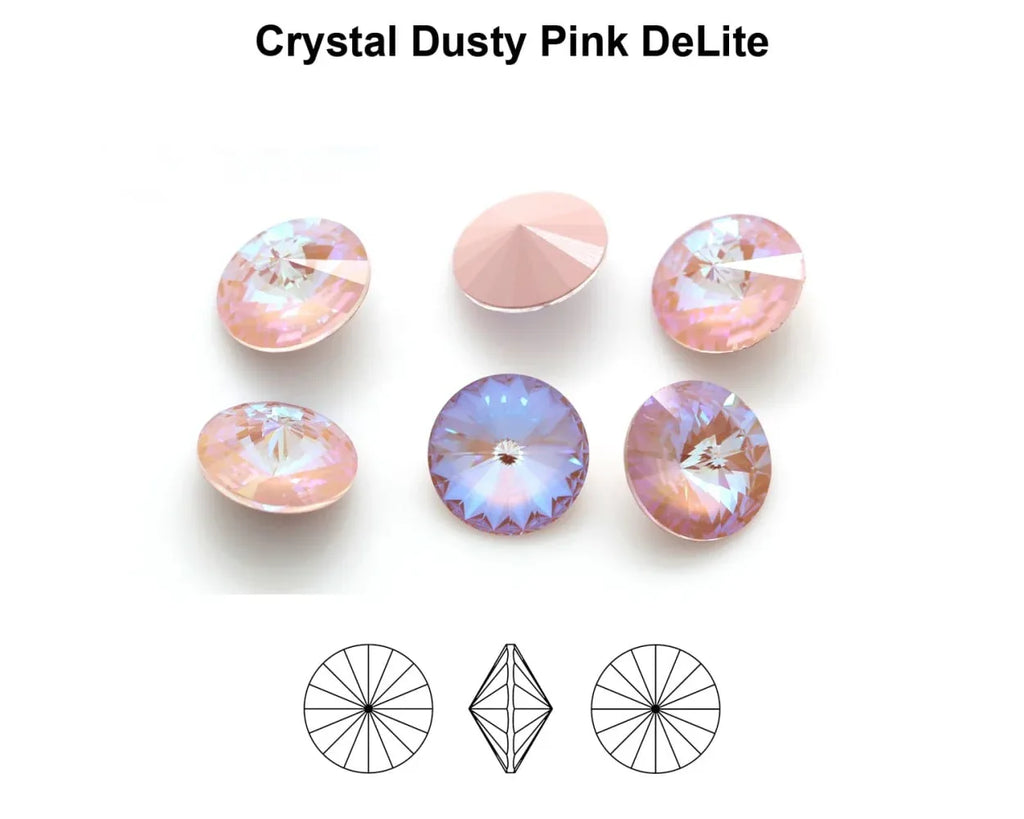 Primero Crystals 1122 Rivoli - Crystal Dusty Pink DeLite 14mm 1 styck Primero Crystals