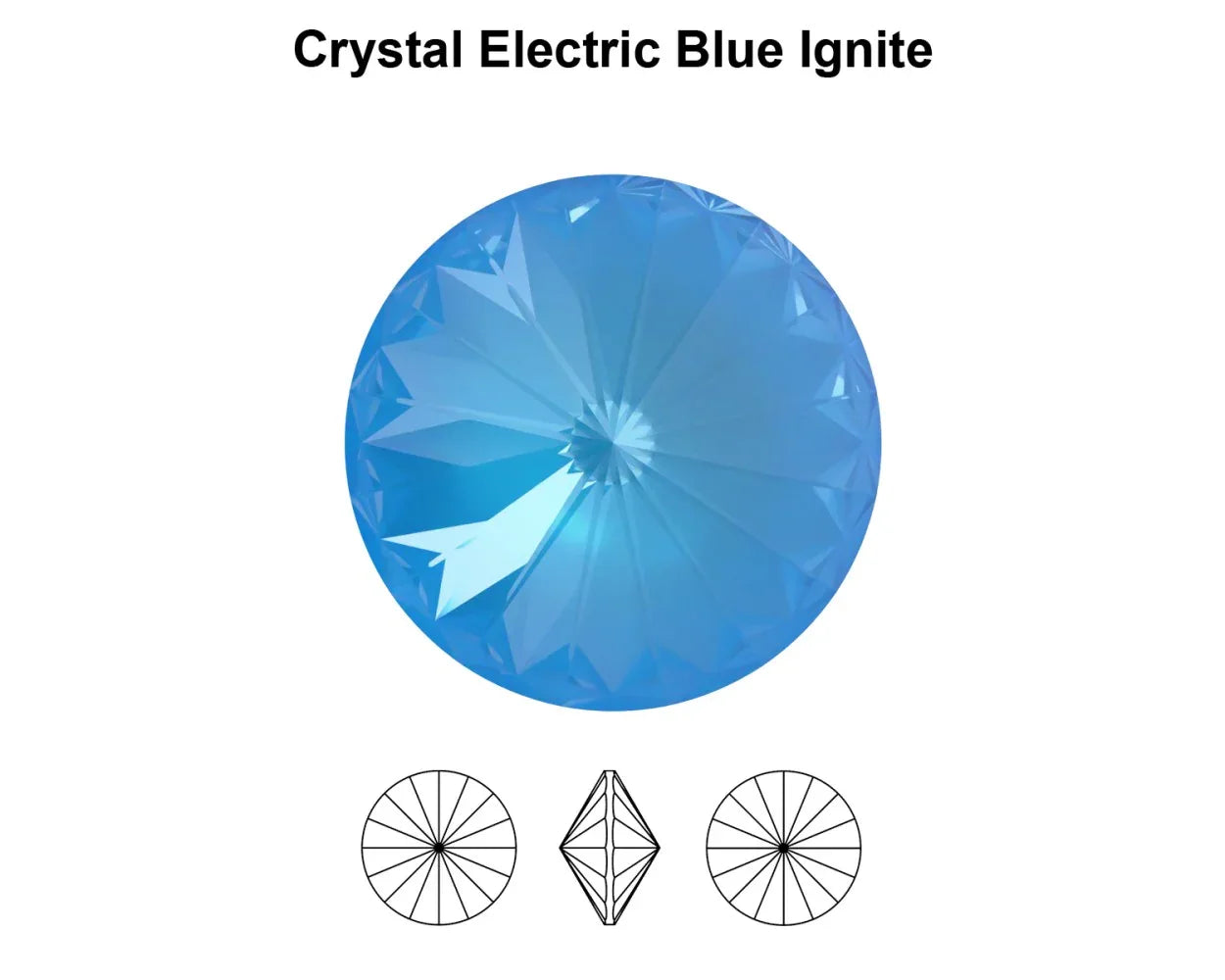 Primero Crystals 1122 Rivoli - Crystal Electric Blue Ignite 14mm 1 styck Primero Crystals