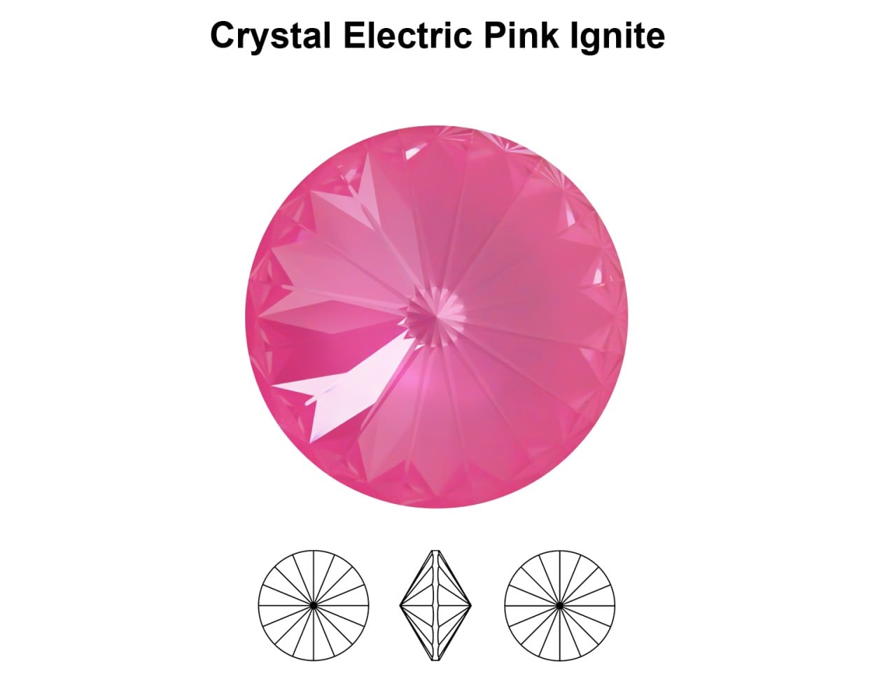 Primero Crystals 1122 Rivoli - Crystal Electric Pink Ignite 14mm 1 styck