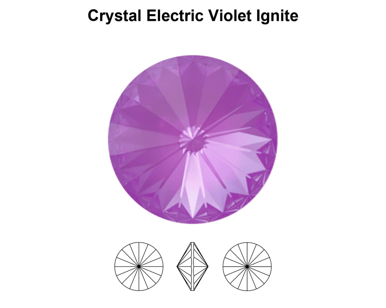 Primero Crystals 1122 Rivoli - Crystal Electric Violet Ignite 14mm 1 styck Primero Crystals