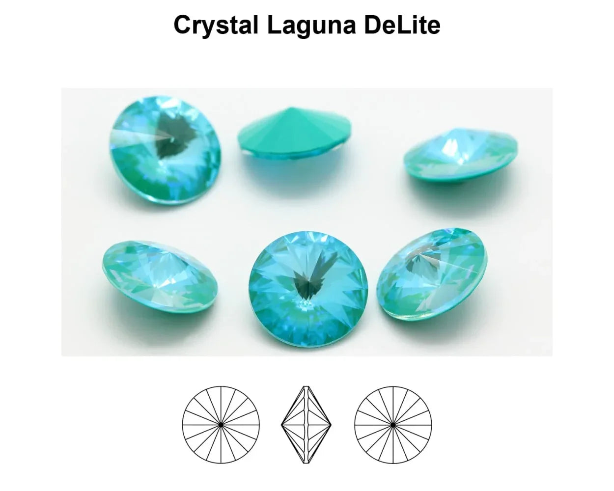 Primero Crystals 1122 Rivoli - Crystal Laguna DeLite 12mm 1 styck Primero Crystals