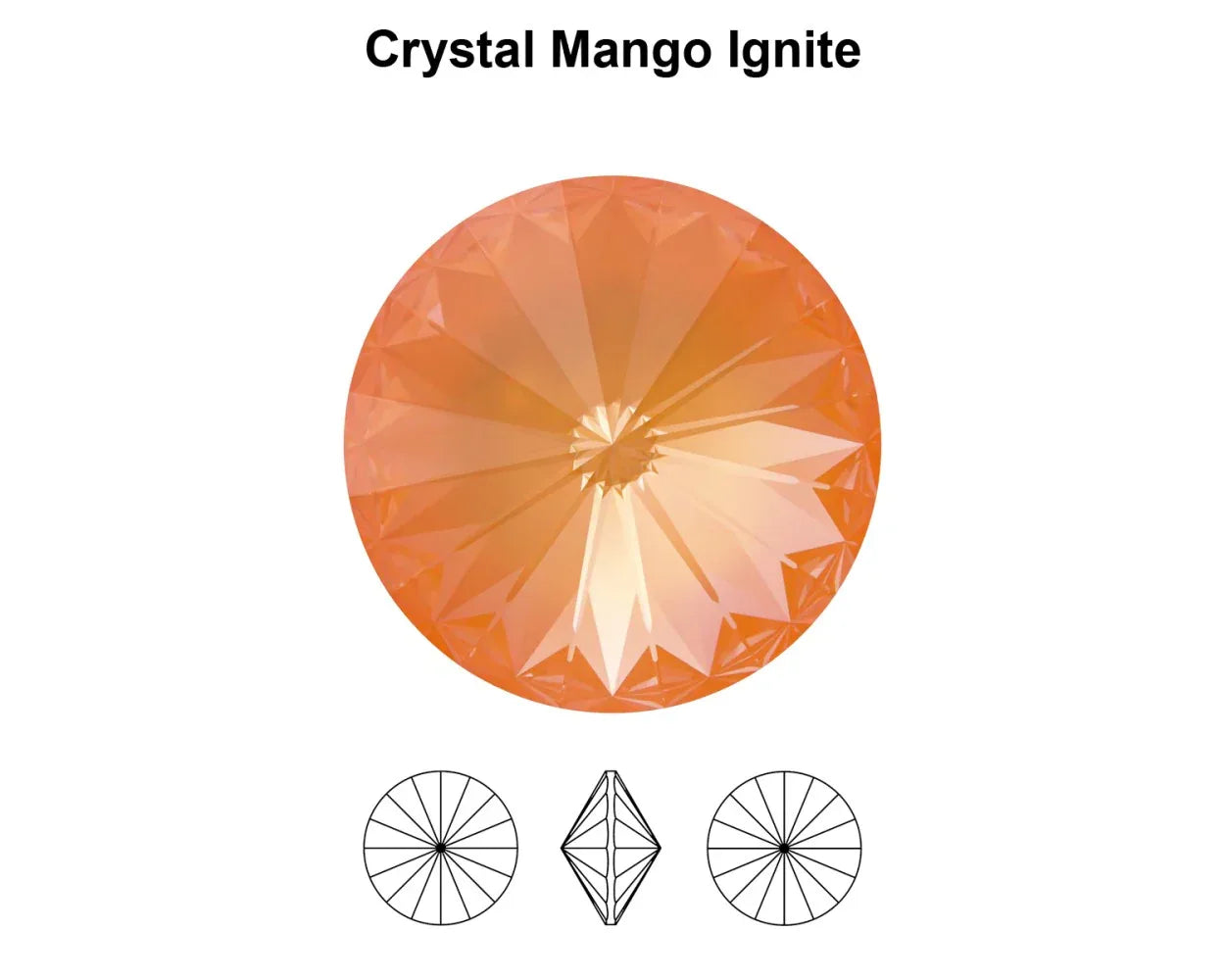 Primero Crystals 1122 Rivoli - Crystal Mango Ignite 14mm 1 styck Primero Crystals