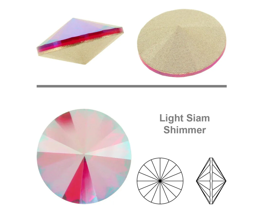 Primero Crystals 1122 Rivoli - Light Siam Shimmer 12mm 1 styck Primero Crystals