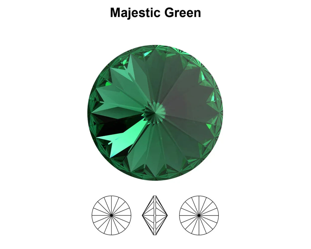 Primero Crystals 1122 Rivoli - Majestic Green, 12mm 1 styck Primero Crystals