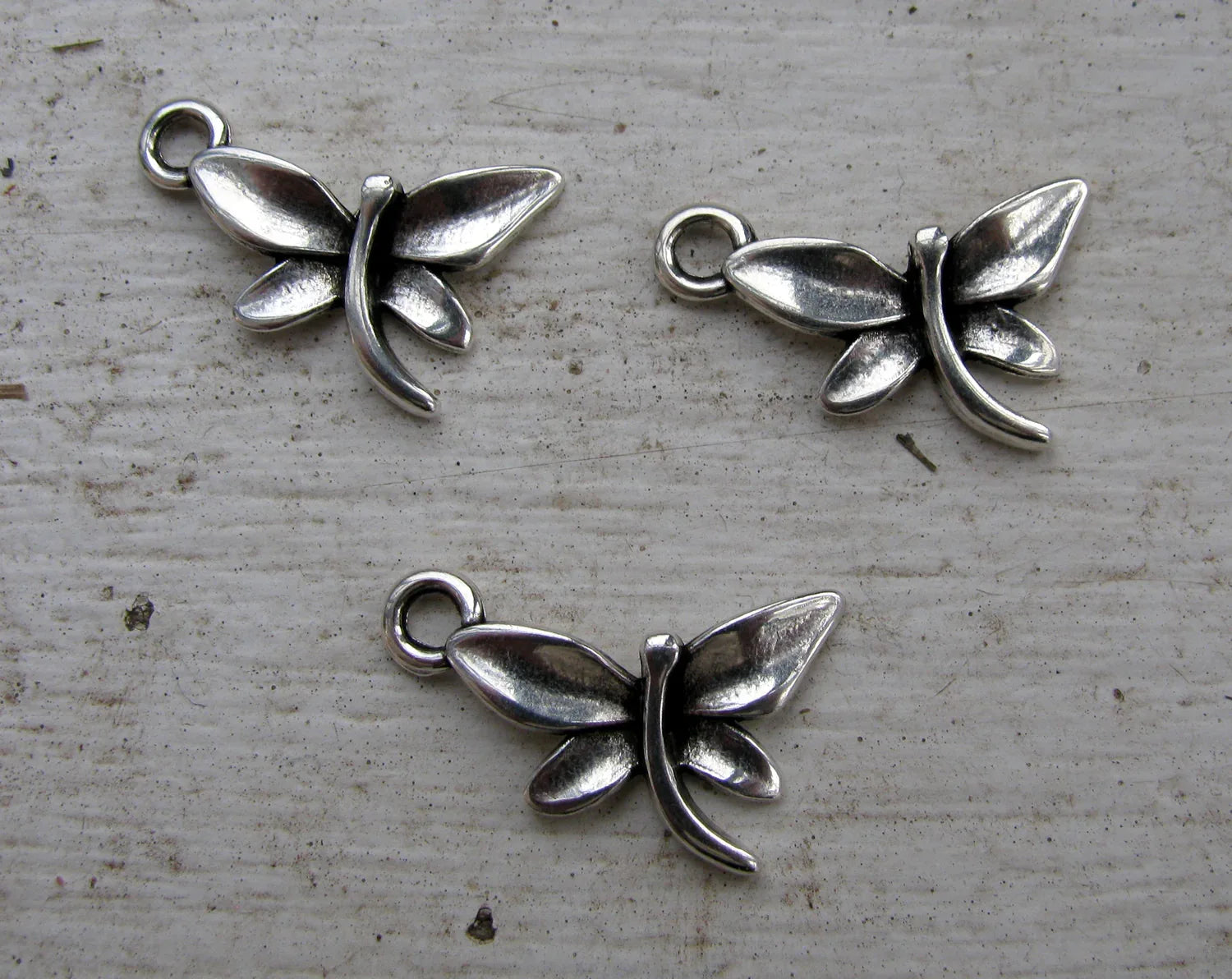 Berlock silverfärgad - Slända böjd, 3-pack Grekisk Metall