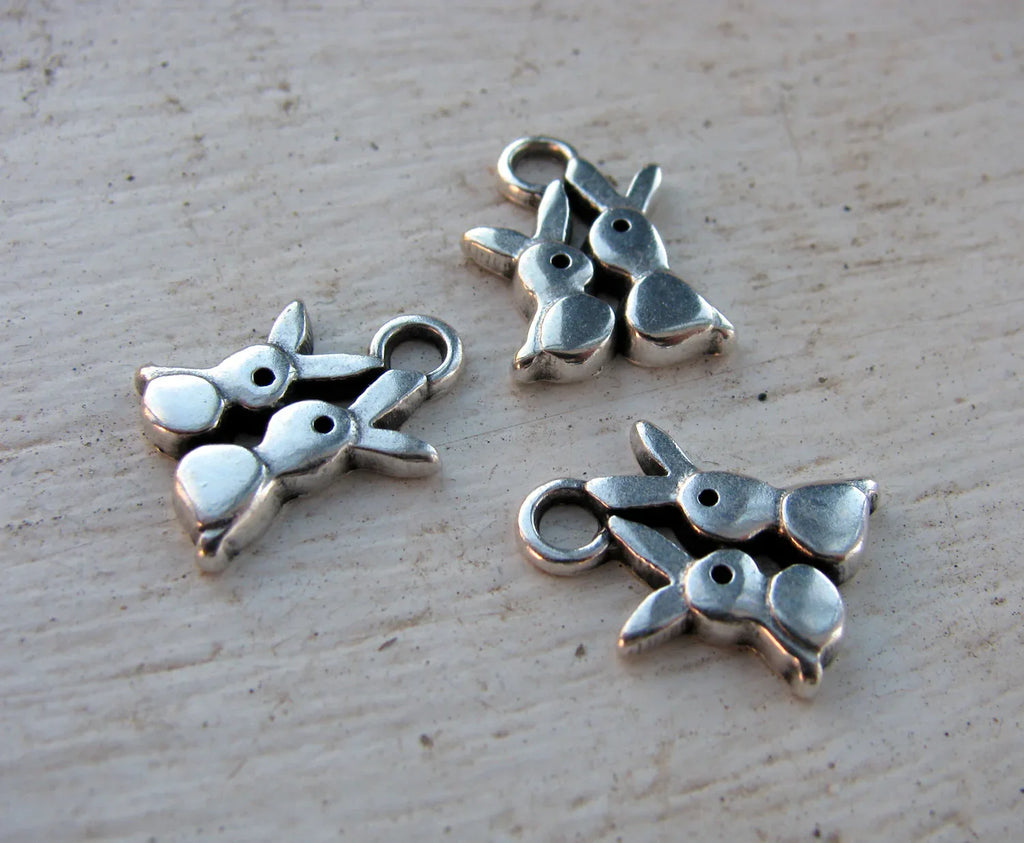 Berlock silverfärgad - Kaniner, 3-pack Grekisk Metall