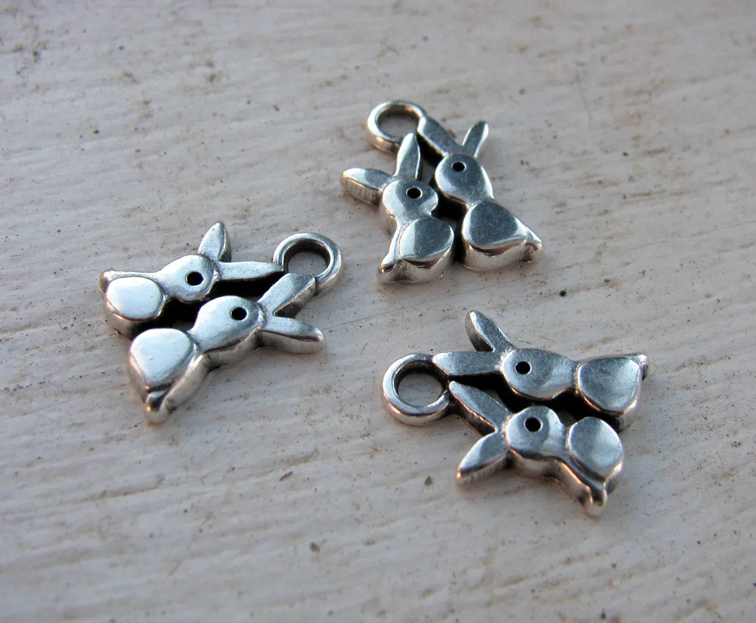 Berlock silverfärgad - Kaniner, 3-pack Grekisk Metall