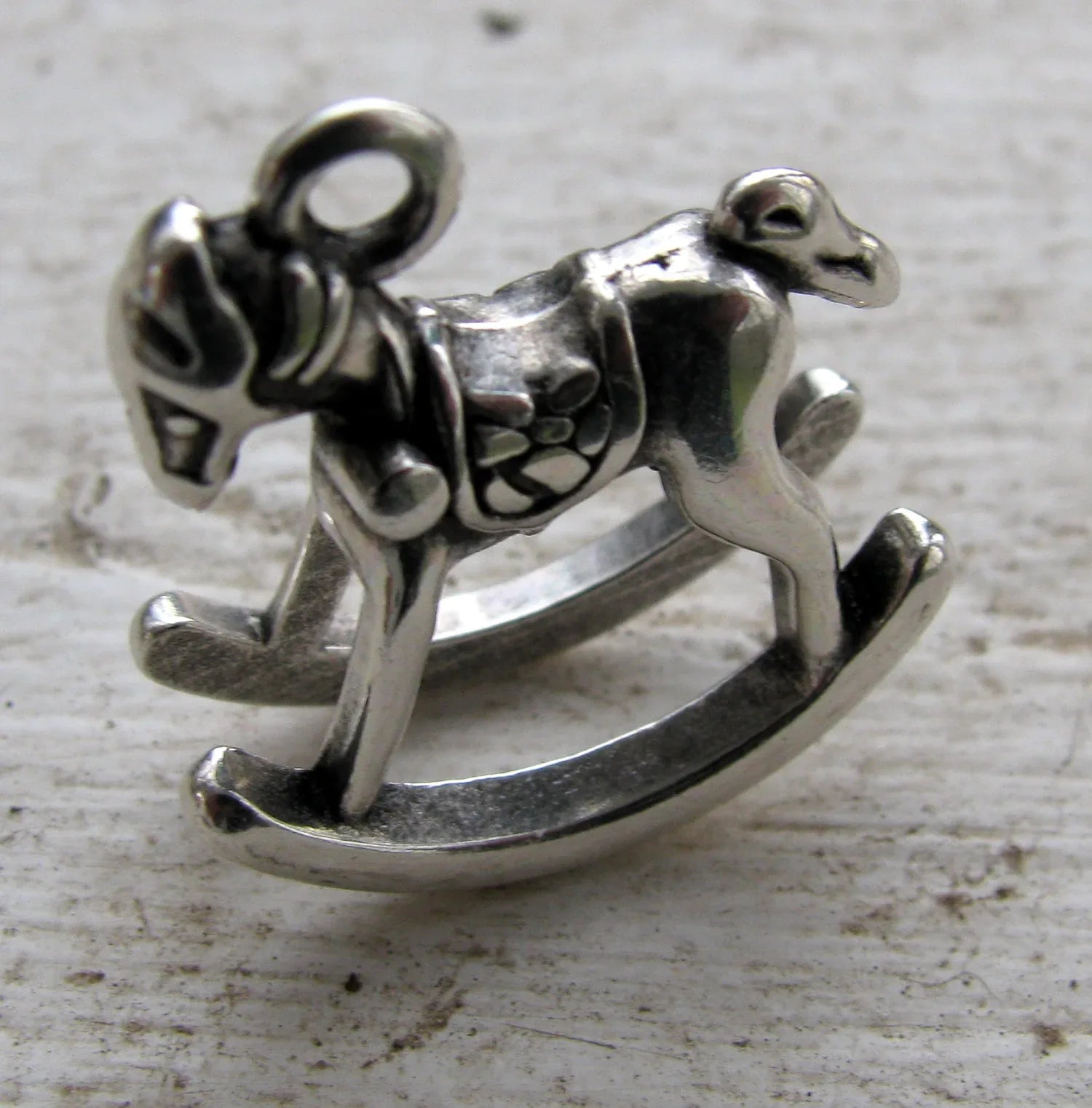 Berlock Silverfärgad - Gunghäst 3D 1 Styck Grekisk Metall