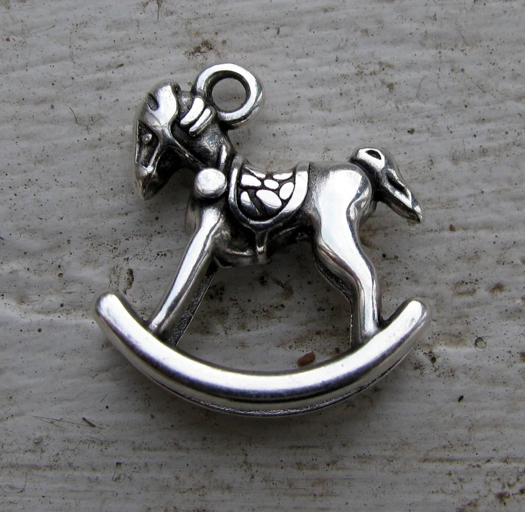 Berlock Silverfärgad - Gunghäst 3D 1 Styck Grekisk Metall