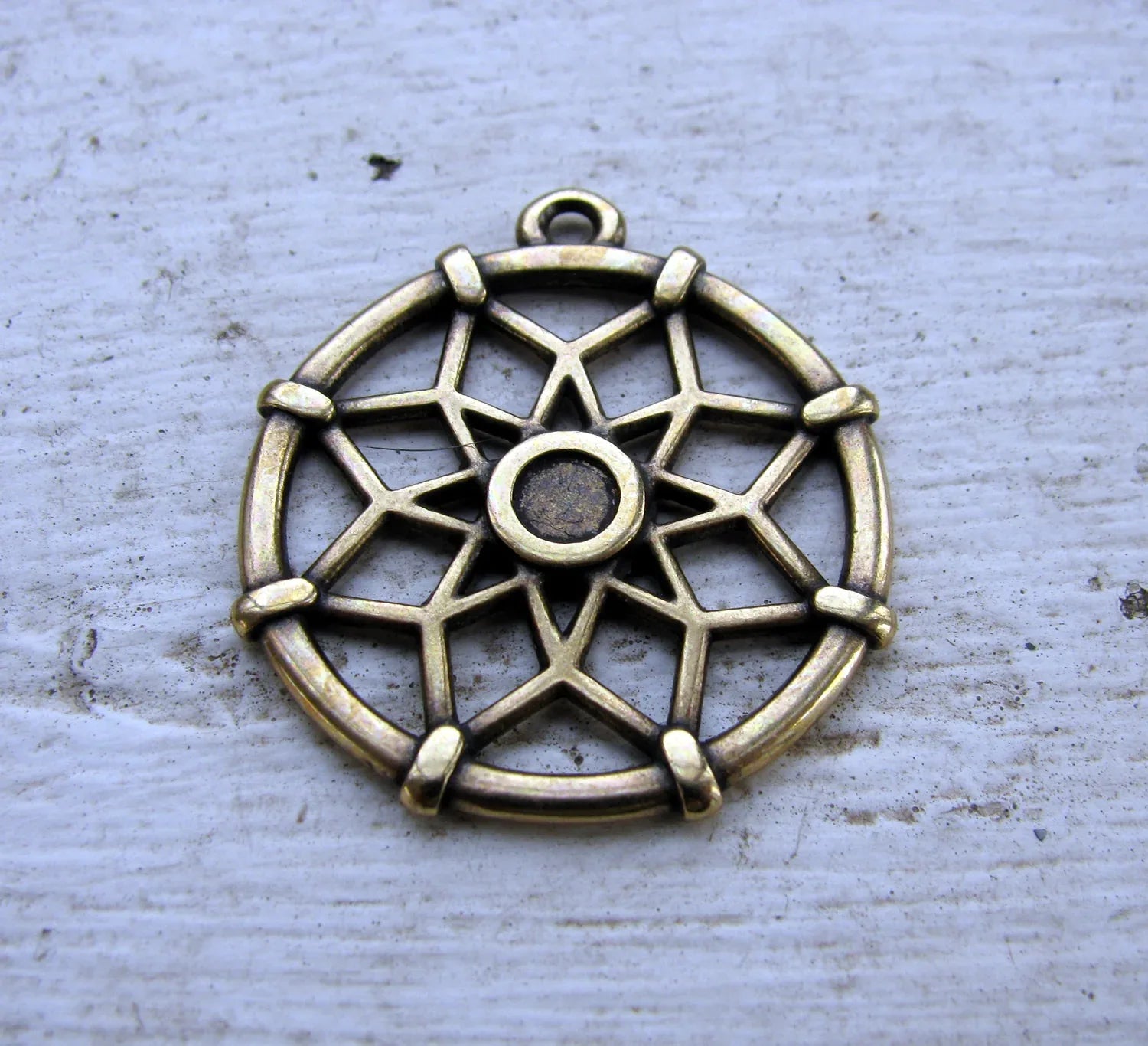 Bronsfärgad Berlock - Drömfångare 28 mm 1 styck Grekisk Metall