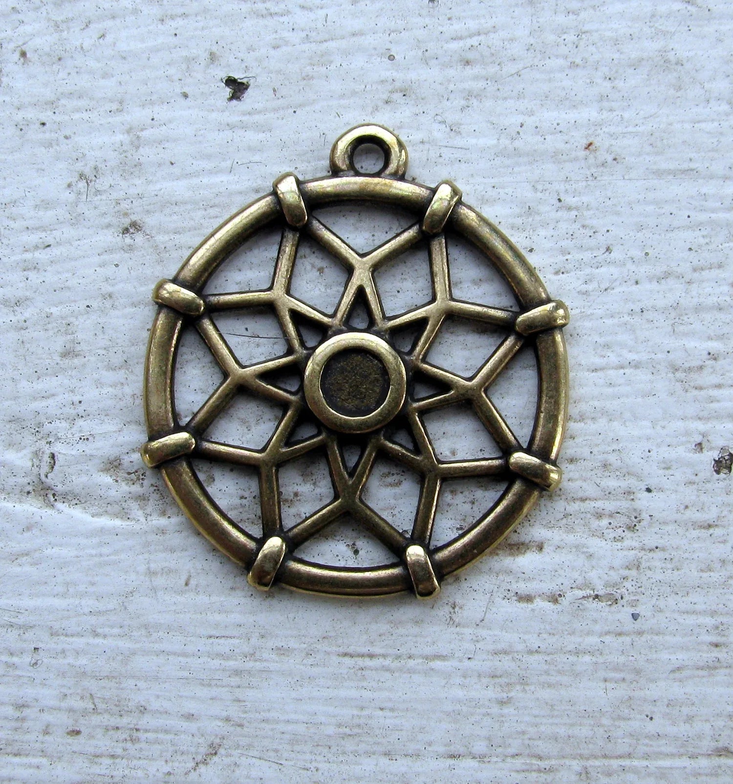 Bronsfärgad Berlock - Drömfångare 28 mm 1 styck Grekisk Metall