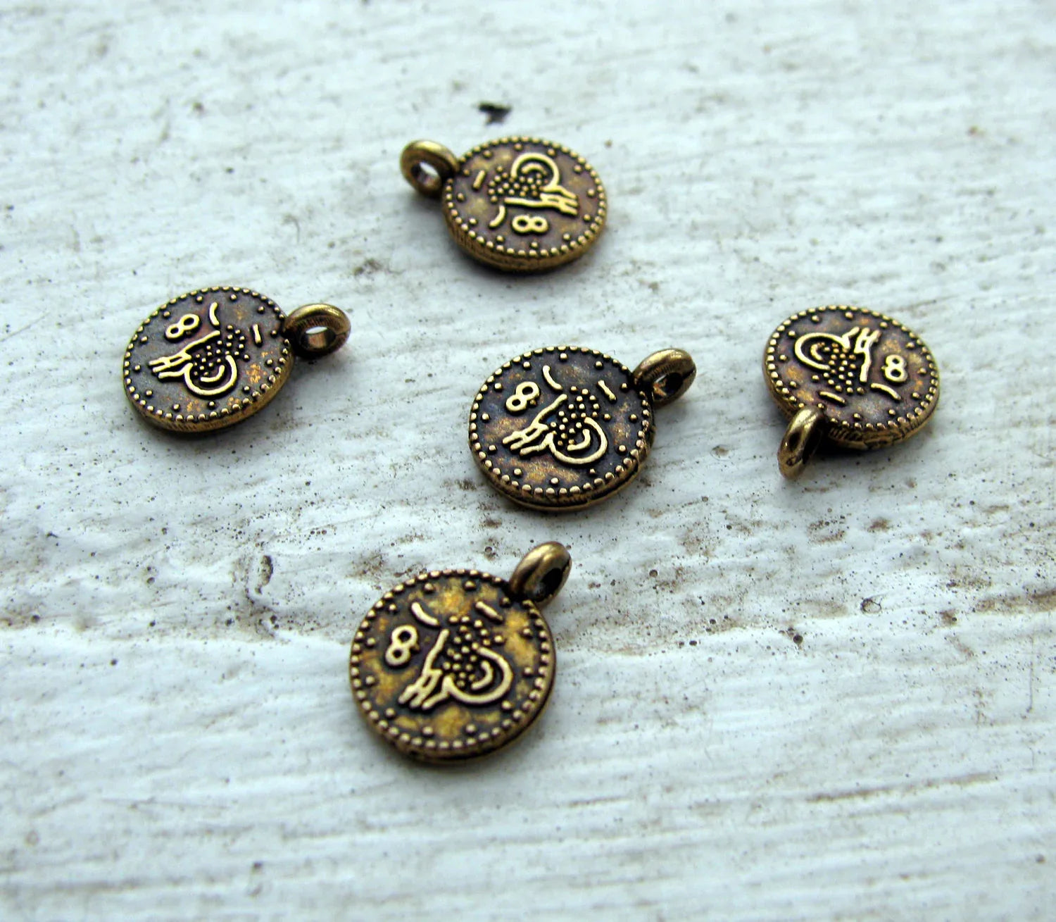 Berlock Bronsfärgad - Mynt 5-pack Grekisk Metall