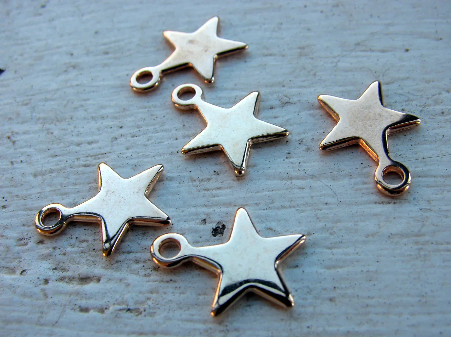Berlock Roséguldfärgad - Stjärna 12mm, 5-pack Grekisk Metall