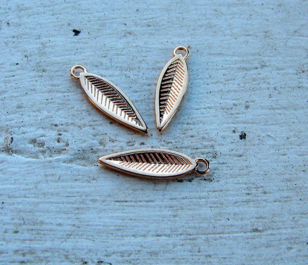 Berlock Roséguldfärgad - Fjäder, spetsig, 3-pack Grekisk Metall