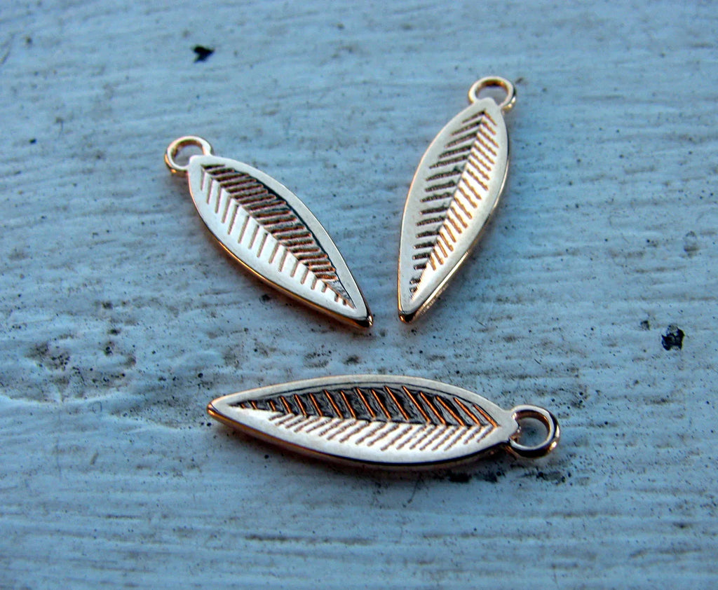 Berlock Roséguldfärgad - Fjäder, spetsig, 3-pack Grekisk Metall