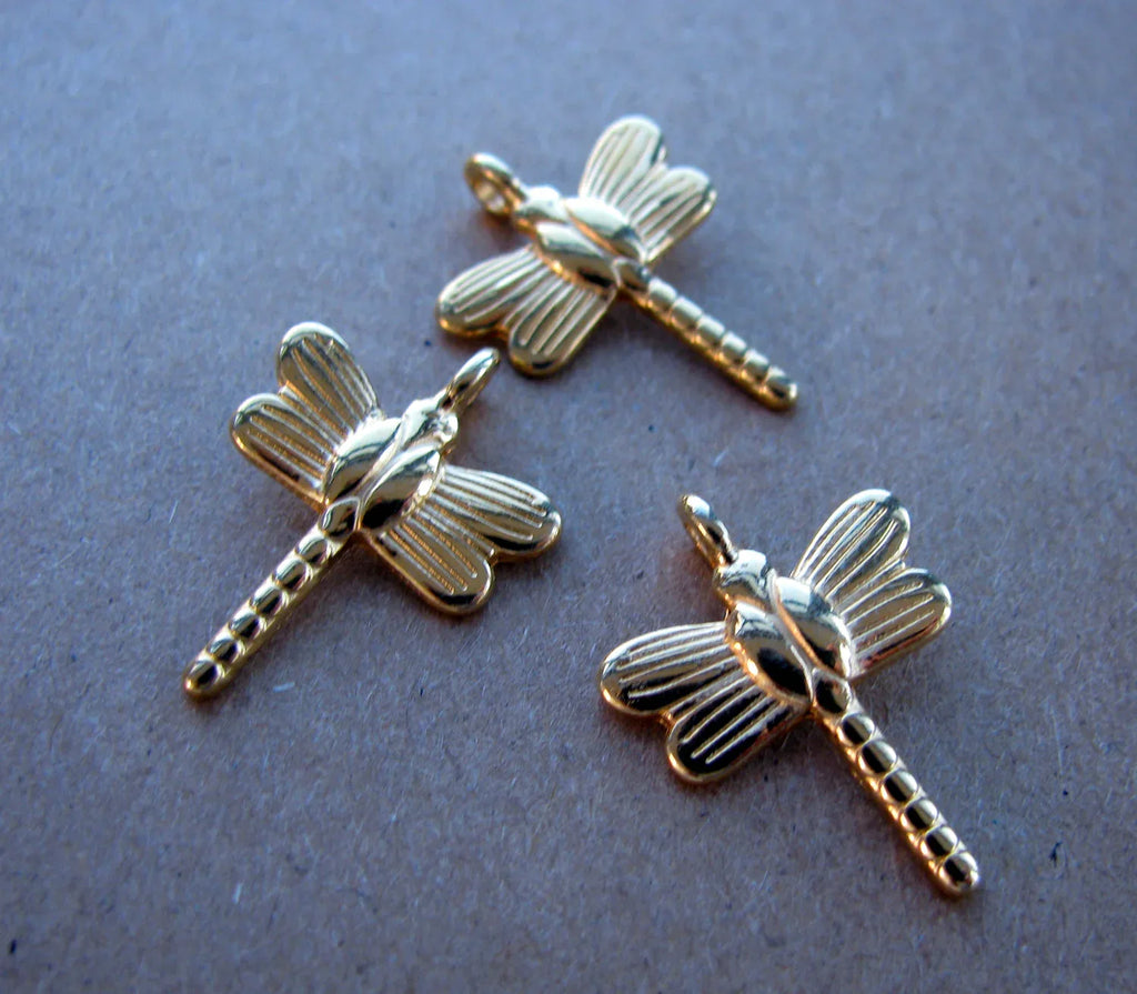 Berlock Guldfärgad - Slända, 3-pack Grekisk Metall